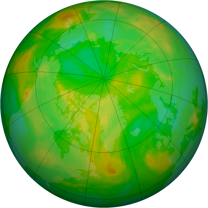 Arctic ozone map for 04 July 1991